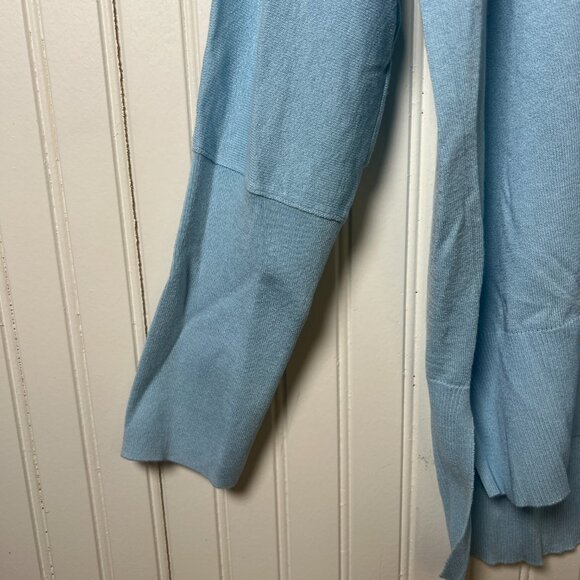 Pastel Blue Cashmere Long Sleeve Hi-Low Crewneck Softgirl Cozy Comfortcore Chic - Picture 7 of 12